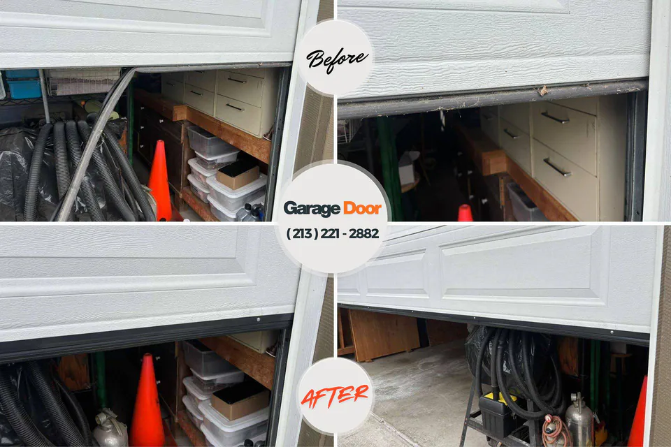 Before and after: garage door repair Edinburg, TX
